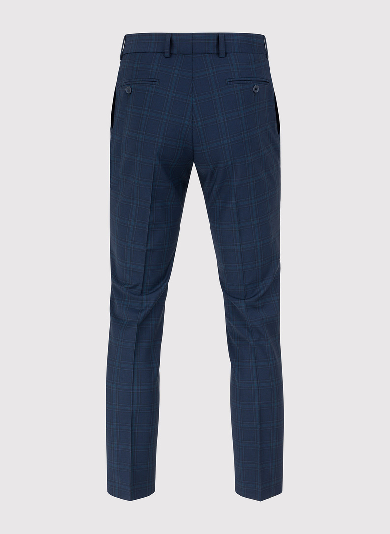 Granatowy garnitur z wełną