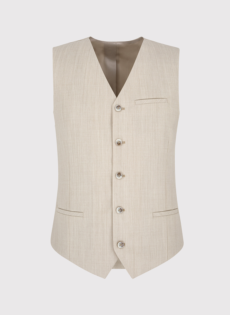 Beżowa kamizelka garniturowa P22SP-8X-009-E-S