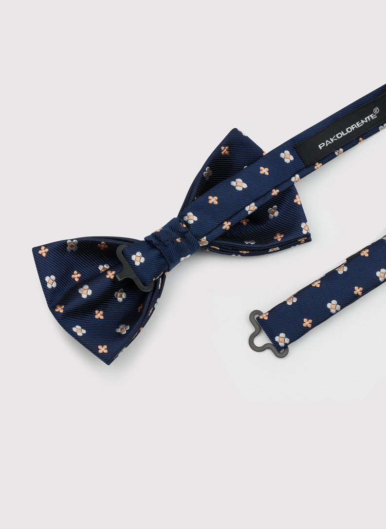 Granatowa mucha męska w kwiatki