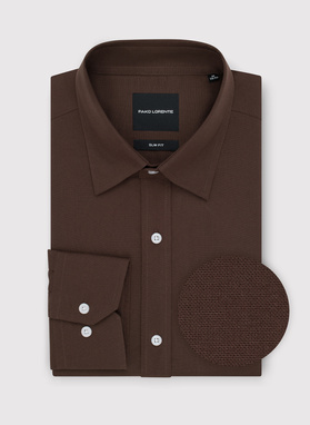 Brązowa koszula męska z bawełny