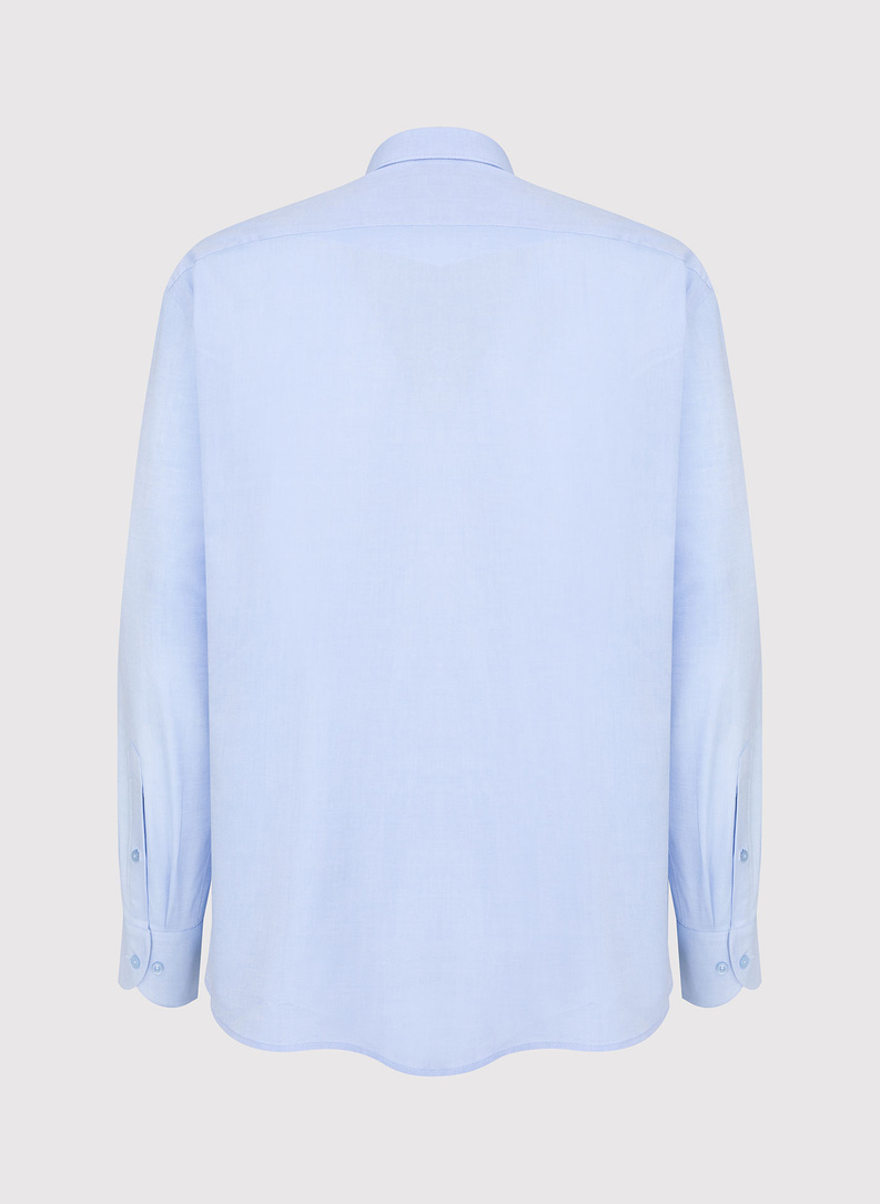 Gładka elegancka błękitna koszula męska