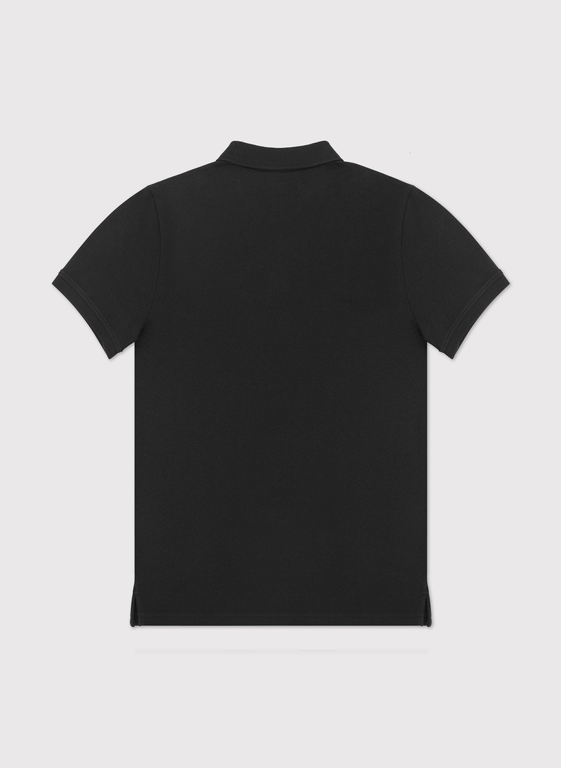 Gładki t-shirt polo w czarnym kolorze