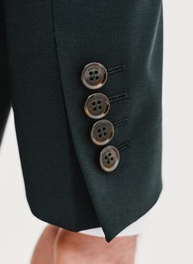 Wełniany zielony garnitur męski