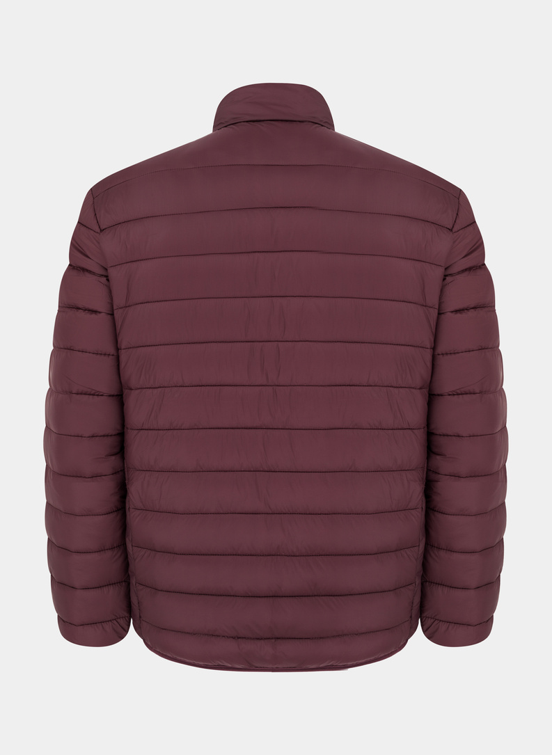 Bordowa krótka pikowana kurtka