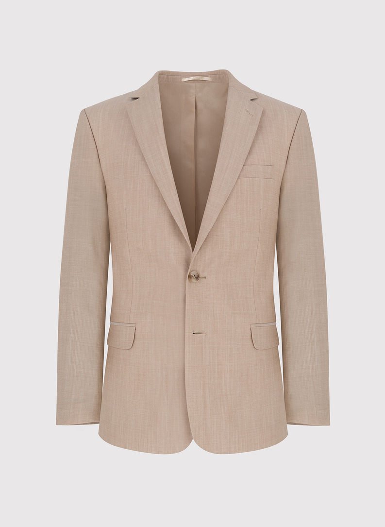 Beżowa wełniana marynarka męska