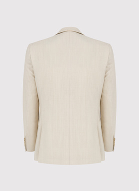 Dwuczęściowy gładki garnitur męski w kolorze beżowym