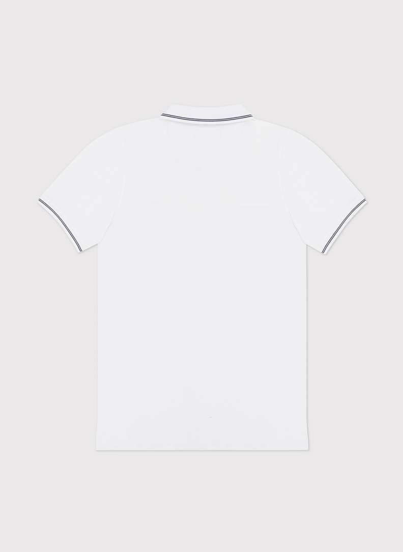 Gładki t-shirt polo w kolorze białym
