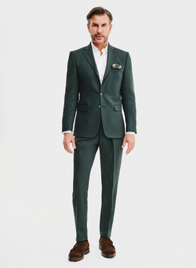Gładka marynarka garniturowa w kolorze zielonym