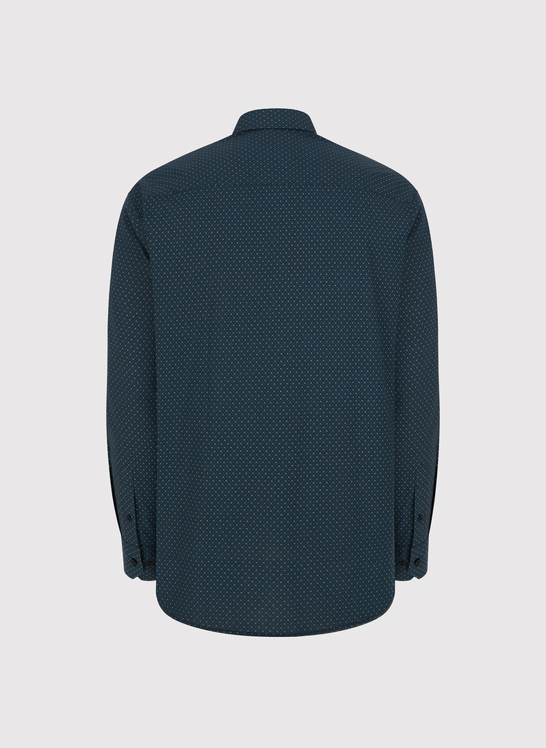 Czarna koszula męska wzór geometryczny