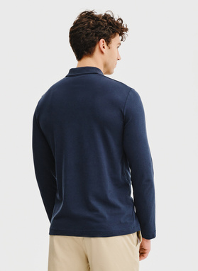 Granatowe polo longsleeve