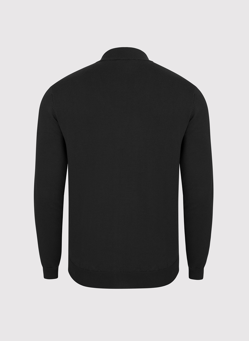 Czarny gładki półgolf męski