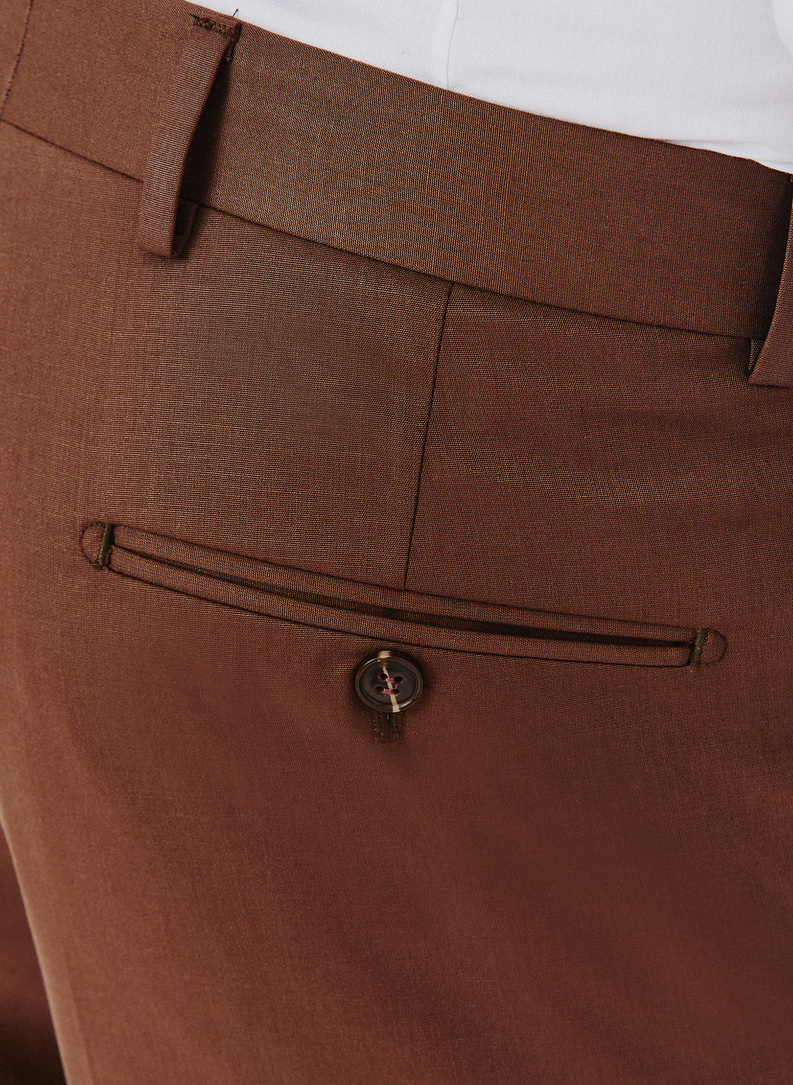 Brązowe męskie spodnie garniturowe