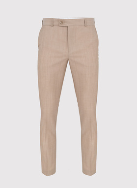 Beżowe wełniane spodnie męskie 