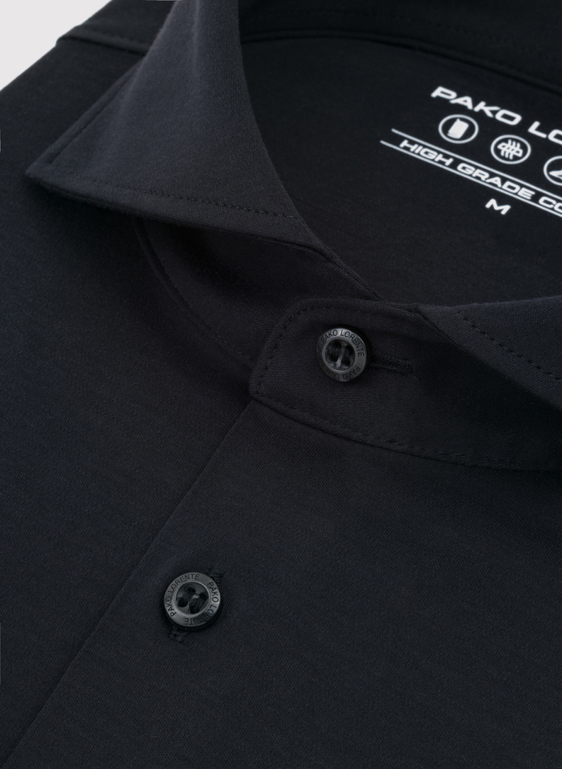 Czarna dzianinowa koszula męska