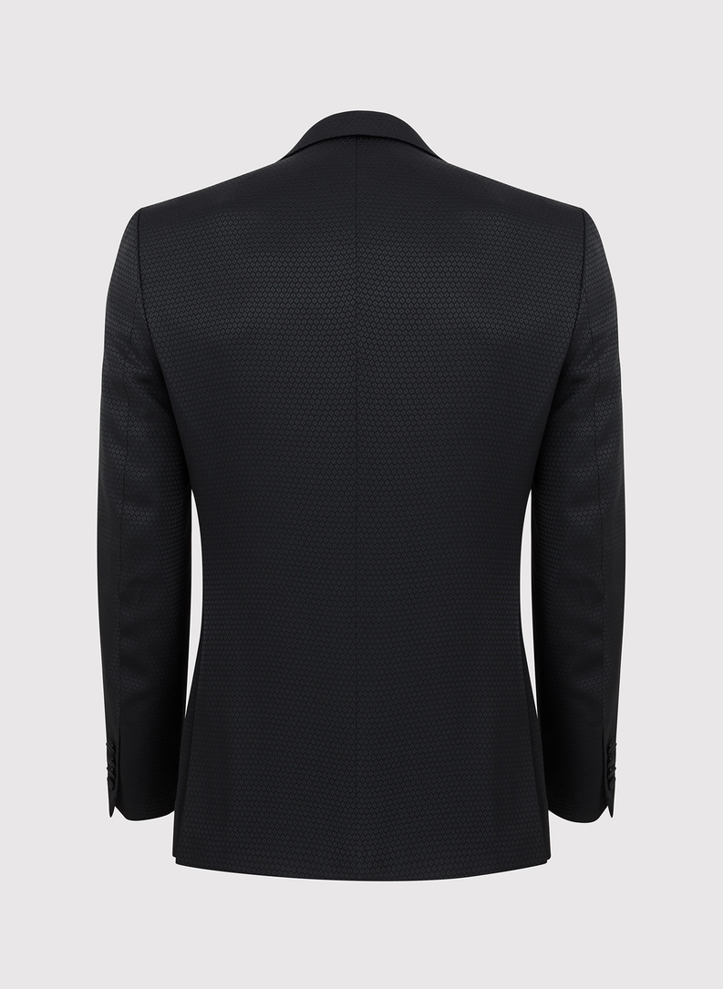 Czarna marynarka smokingowa w mikrowzór 