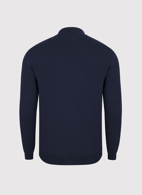 Granatowy gładki półgolf męski