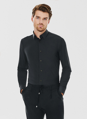 Gładka koszula męska w kolorze czarnym