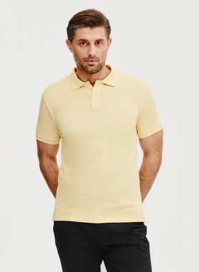 Gładki t-shirt polo w żółtym kolorze