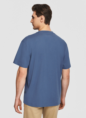 Bawełniany t-shirt oversize w kolorze niebieskim