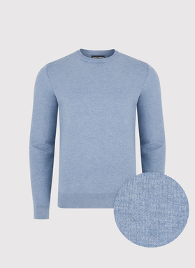 Niebieski sweter męski o-neck