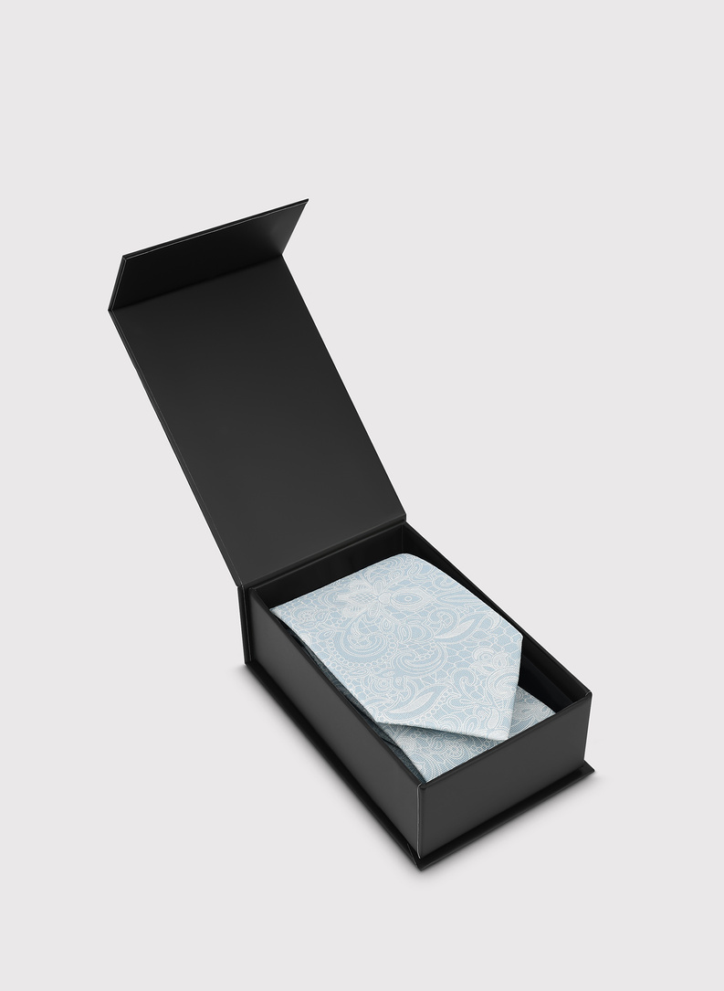 Jedwabny niebieski krawat męski