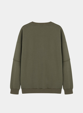 BLUZA Z OKRĄGŁYM DEKOLTEM - ZIELONA P20WF-2B-015-Z