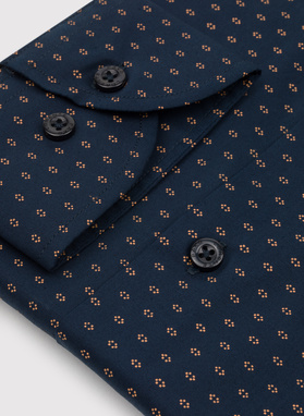 Granatowa koszula męska mikrowzór