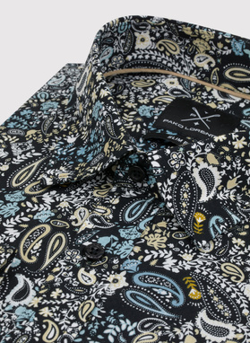 Czarna koszula męska we wzór paisley