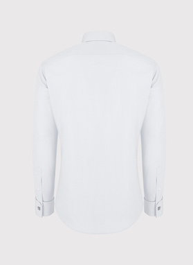 Biała bawełniana koszula męska na spinki