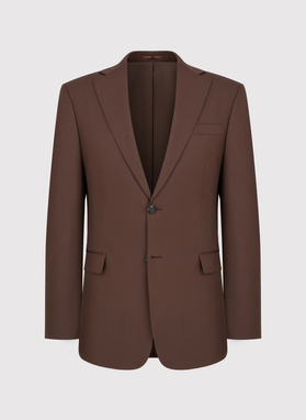 Gładki brązowy garnitur męski