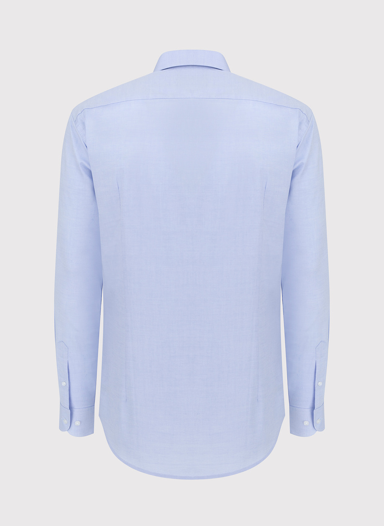 Niebieska koszula męska z długim rękawem