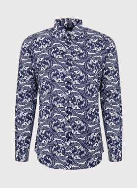 Granatowa koszula w oryginalny wzór