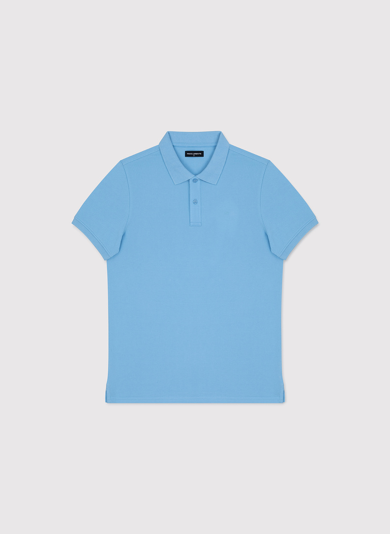 Niebieskie bawełniane polo męskie