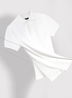 Gładki T-shirt polo w kolorze białym