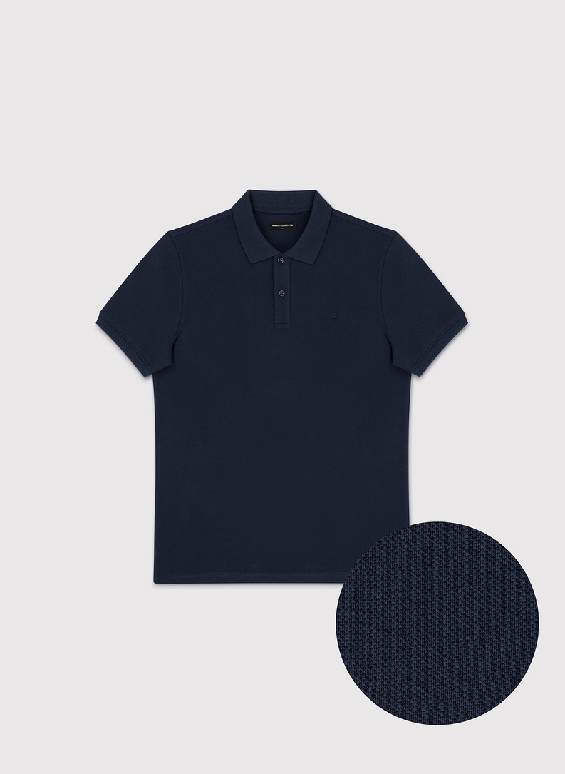 Granatowe męskie polo z bawełny