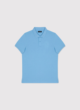 Niebieskie bawełniane polo męskie