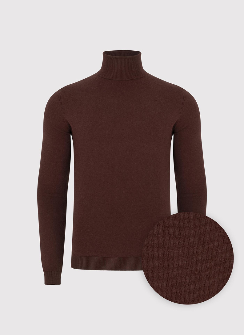 Brązowy gładki golf męski