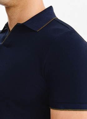 T-shirt polo granatowy