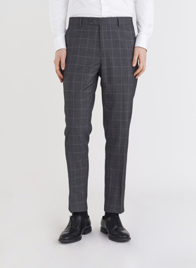 Dwuczęściowy szary dwurzędowy garnitur