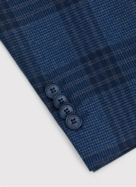 Casualowa granatowa marynarka męska w kratę