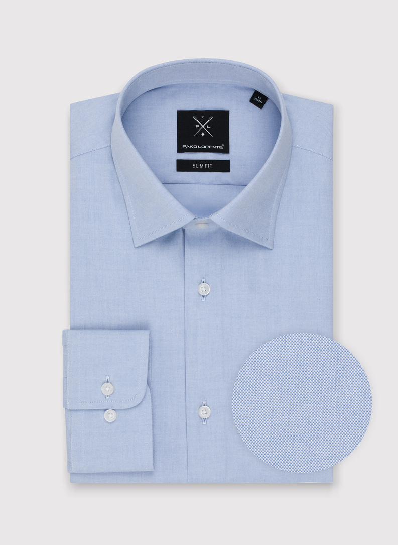 Gładka koszula męska w kolorze niebieskim