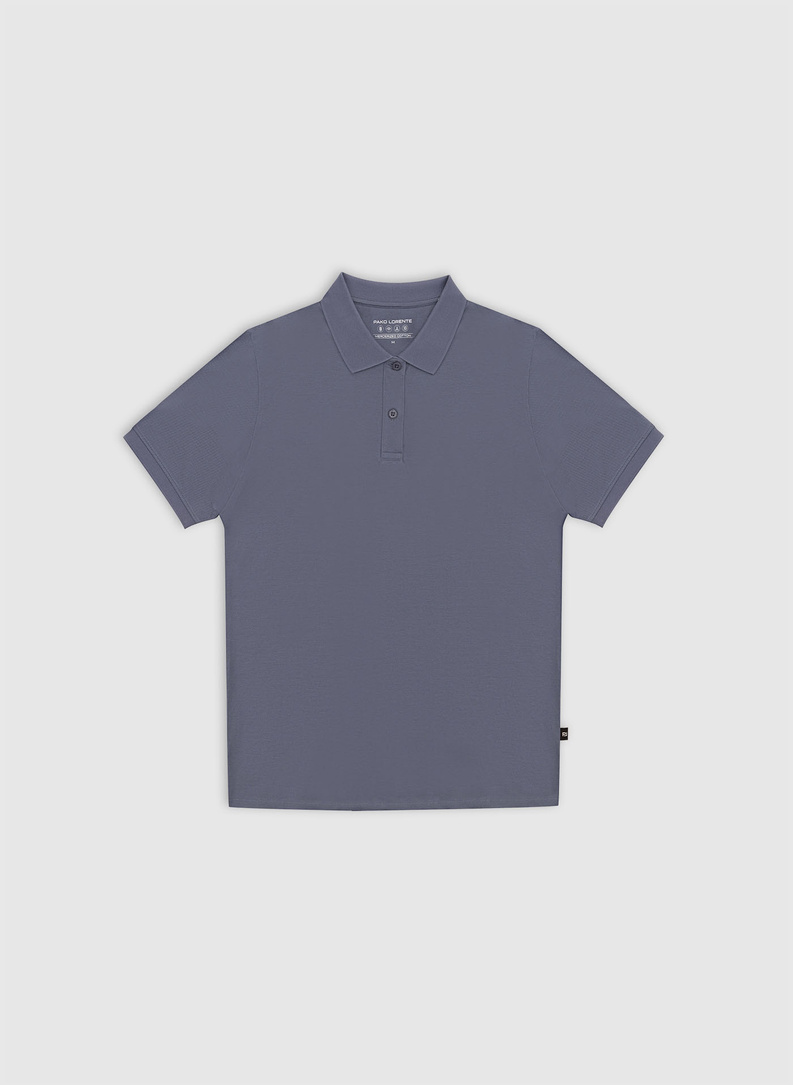Niebieski t-shirt polo z bawełny