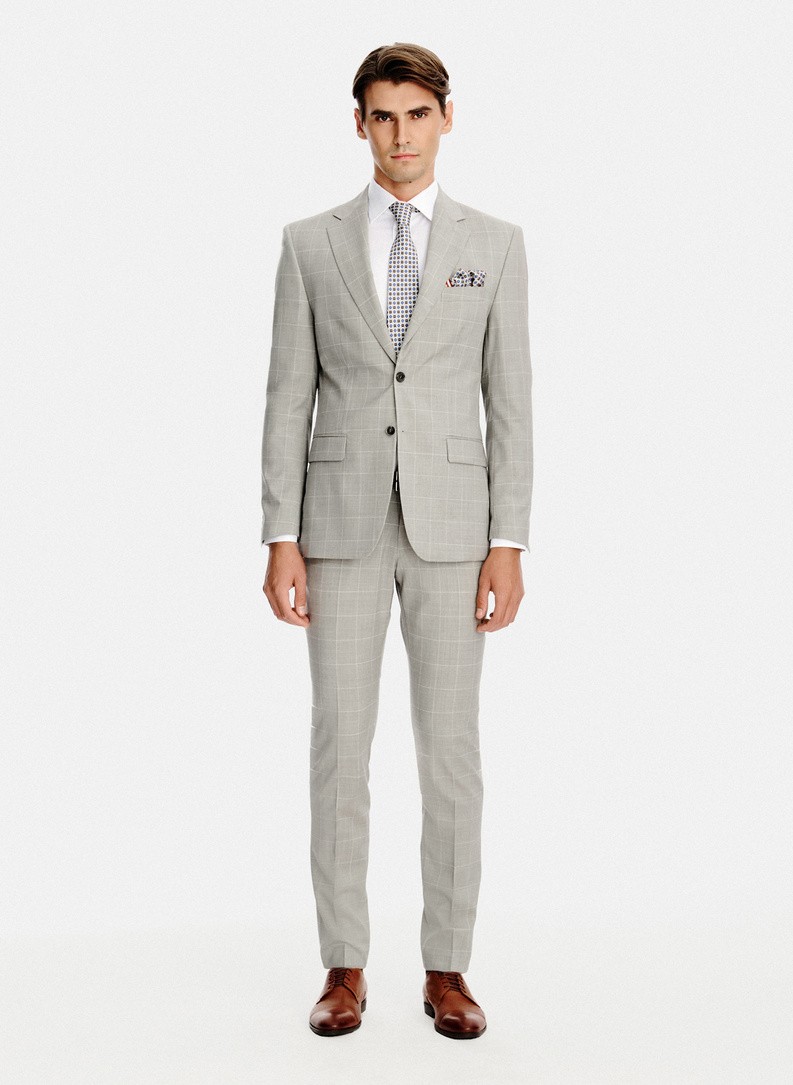 Ślubny garnitur męski w kratkę