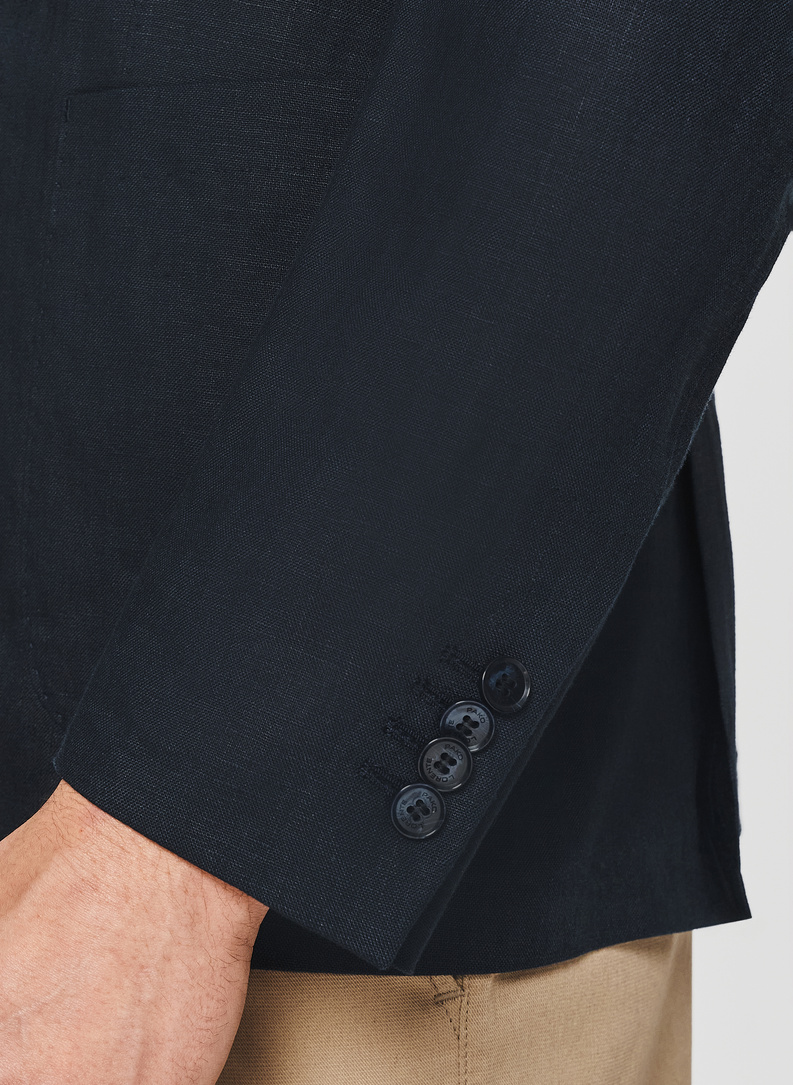 Granatowa lniana marynarka męska