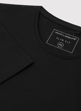Czarny gładki t-shirt męski