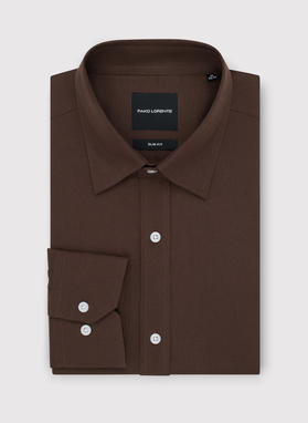 Brązowa koszula męska z bawełny