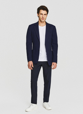 Granatowa marynarka z wełną