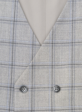 Szara kamizelka męska w mocna kratę