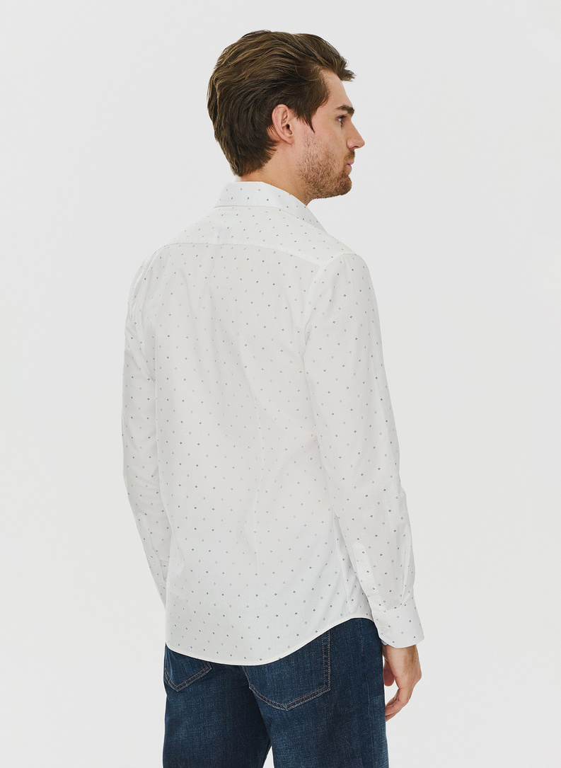 Koszula w kolorze białym w drobny wzór