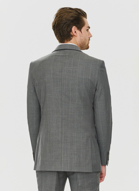 Dwuczęściowy garnitur męski w drobną kratę